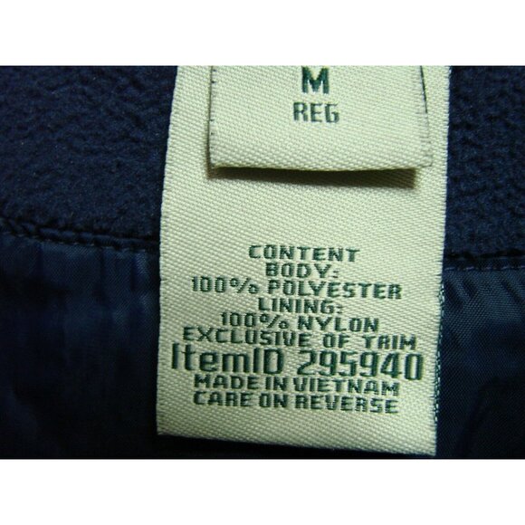 LL Bean Womens Peacoat Jacket Size M Purple Fleece Double Breasted Coat Winter - Picture 7 of 12